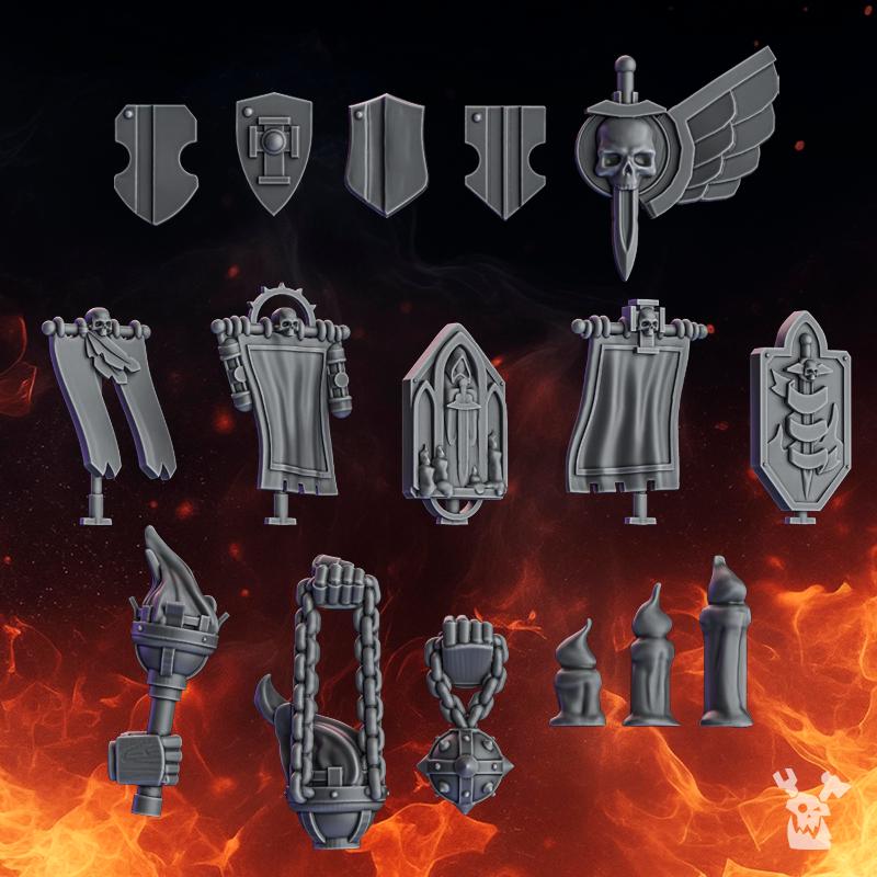 Pactum Aeternum Knight Decor – Black Templars Compatible Bits, DakkaDakka – 3D printed 16K resin bits – photo 2 of 2
