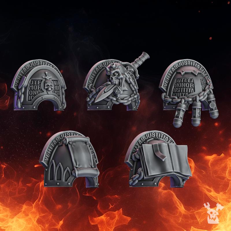 Pactum Aeternum Warden Shoulders – Black Templars Compatible Bits, DakkaDakka – 3D printed 16K resin bits – photo 2 of 2