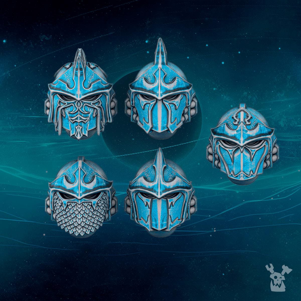 Scylla Legion Heads – Alpha Legion Compatible Bits, DakkaDakka – 3D printed 16K resin bits – photo 2 of 2