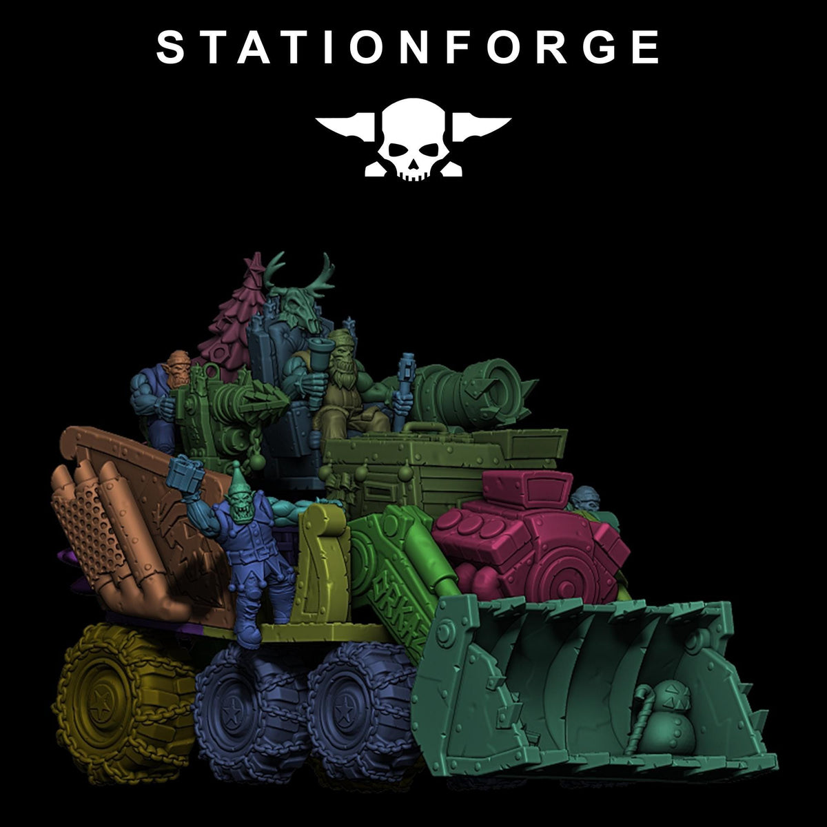 Orkaz Festivator – Ork Proxy, Station Forge – 3D printed 16K resin miniature – photo 9 of 9