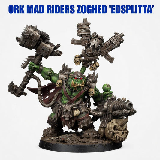 Ork Mad Riders Zoghed Edsplitta – Ork Proxy, Wargame Exclusive – 3D printed 16K resin miniature – main photo