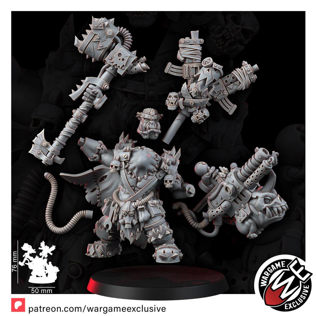 Ork Mad Riders Zoghed Edsplitta – Ork Proxy, Wargame Exclusive – 3D printed 16K resin miniature – photo 5 of 8