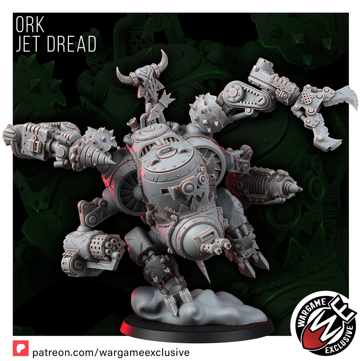 Ork Jet Dread – Ork Proxy, Wargame Exclusive – 3D printed 16K resin miniature – photo 7 of 10