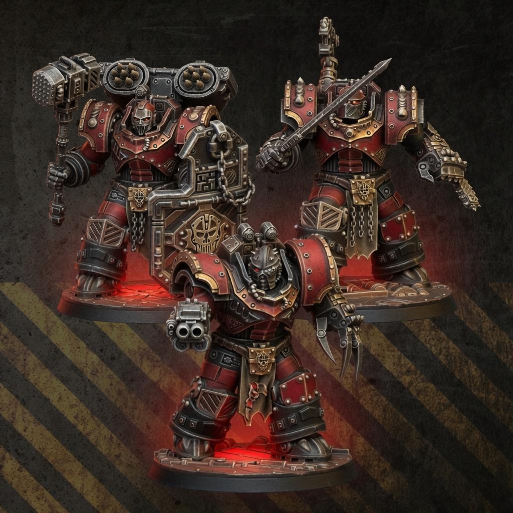 Heavy Metal Armor Brothers – Warhammer 40k Compatible Miniature, DakkaDakka – 3D printed 16K resin miniature – main photo