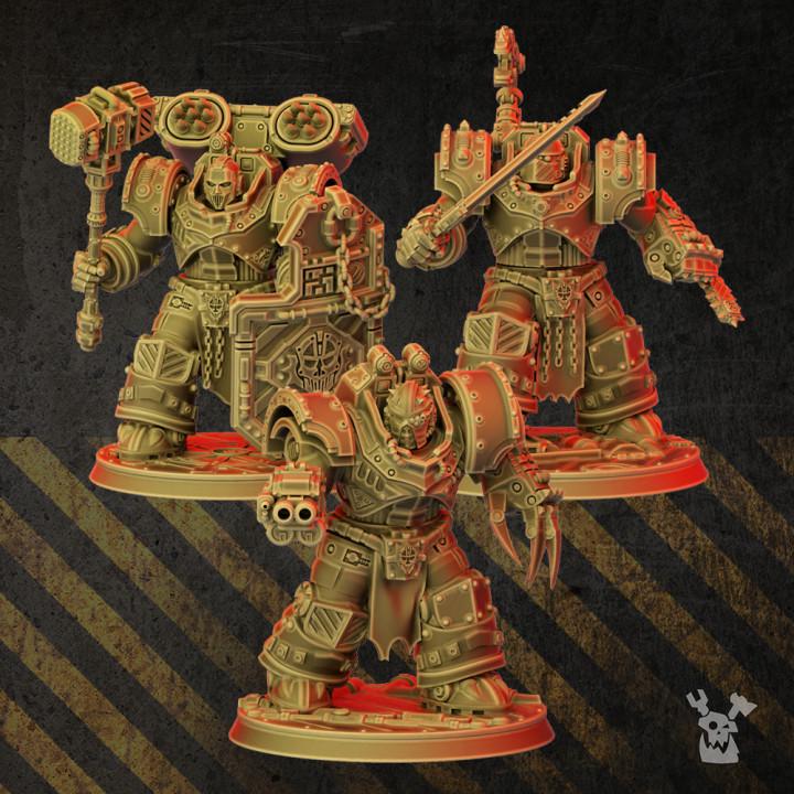 Heavy Metal Armor Brothers – Warhammer 40k Compatible Miniature, DakkaDakka – 3D printed 16K resin miniature – photo 4 of 6