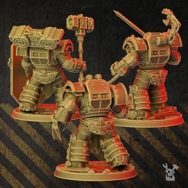 Heavy Metal Armor Brothers – Warhammer 40k Compatible Miniature, DakkaDakka – 3D printed 16K resin miniature – photo 5 of 6