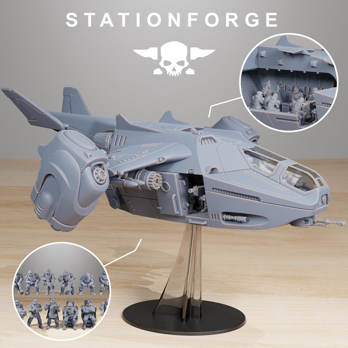 Vaskar Dropship – Warhammer 40k Compatible Miniature