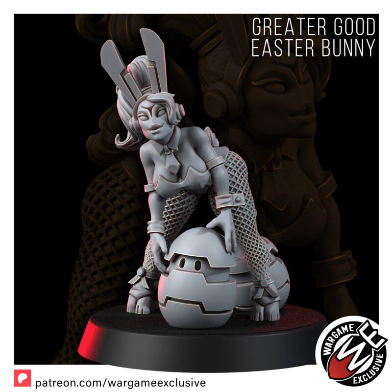 Greater Good Easter Bunny – T'au Empire Proxy, Wargame Exclusive – 3D printed 16K resin miniature – photo 2 of 7