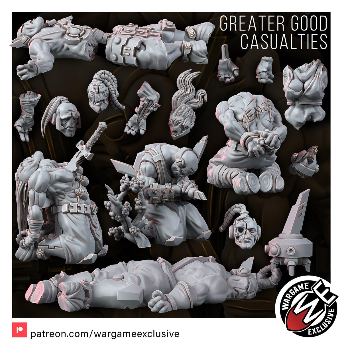 Greater Good Casualties – T'au Empire Proxy, Wargame Exclusive – 3D printed 16K resin miniature – photo 3 of 10