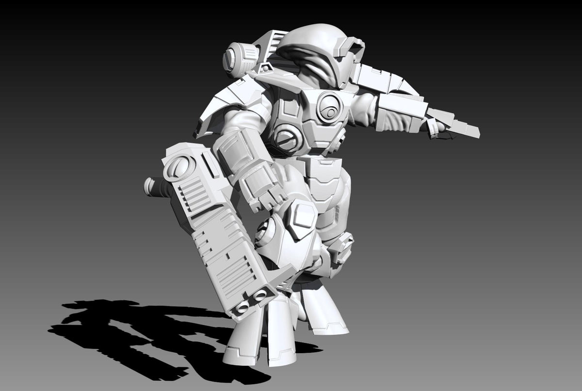 Greater Good VX18 Infiltration Suit – T'au Empire Proxy, Wargame Exclusive – 3D printed 16K resin miniature – photo 9 of 9