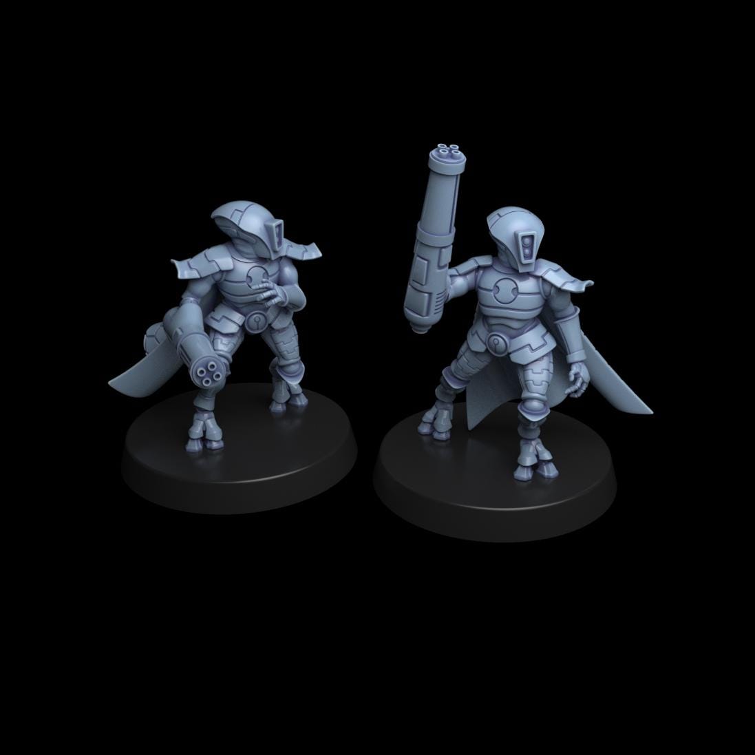 Greater Good XN16 Stealth Suits – T'au Empire Proxy, Wargame Exclusive – 3D printed 16K resin miniature – photo 3 of 5