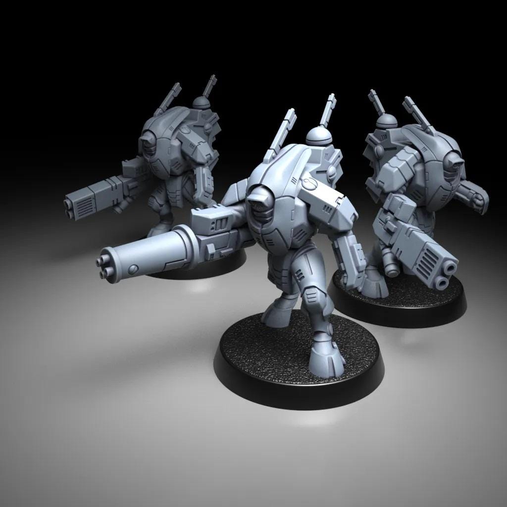 Greater Good Stealth Suits Scouts – T'au Empire Proxy, Wargame Exclusive – 3D printed 16K resin miniature – photo 2 of 6