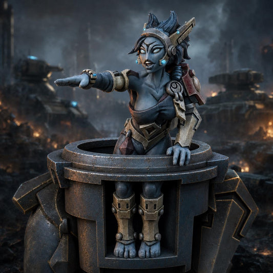 Greater Good Tank Commander – T'au Empire Proxy, Wargame Exclusive – 3D printed 16K resin miniature – main photo