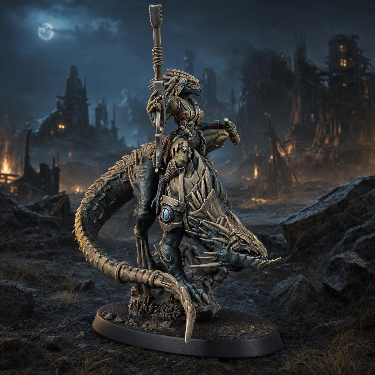 Greater Good Krooll Wild Rider – T'au Empire Proxy, Wargame Exclusive – 3D printed 16K resin miniature – main photo