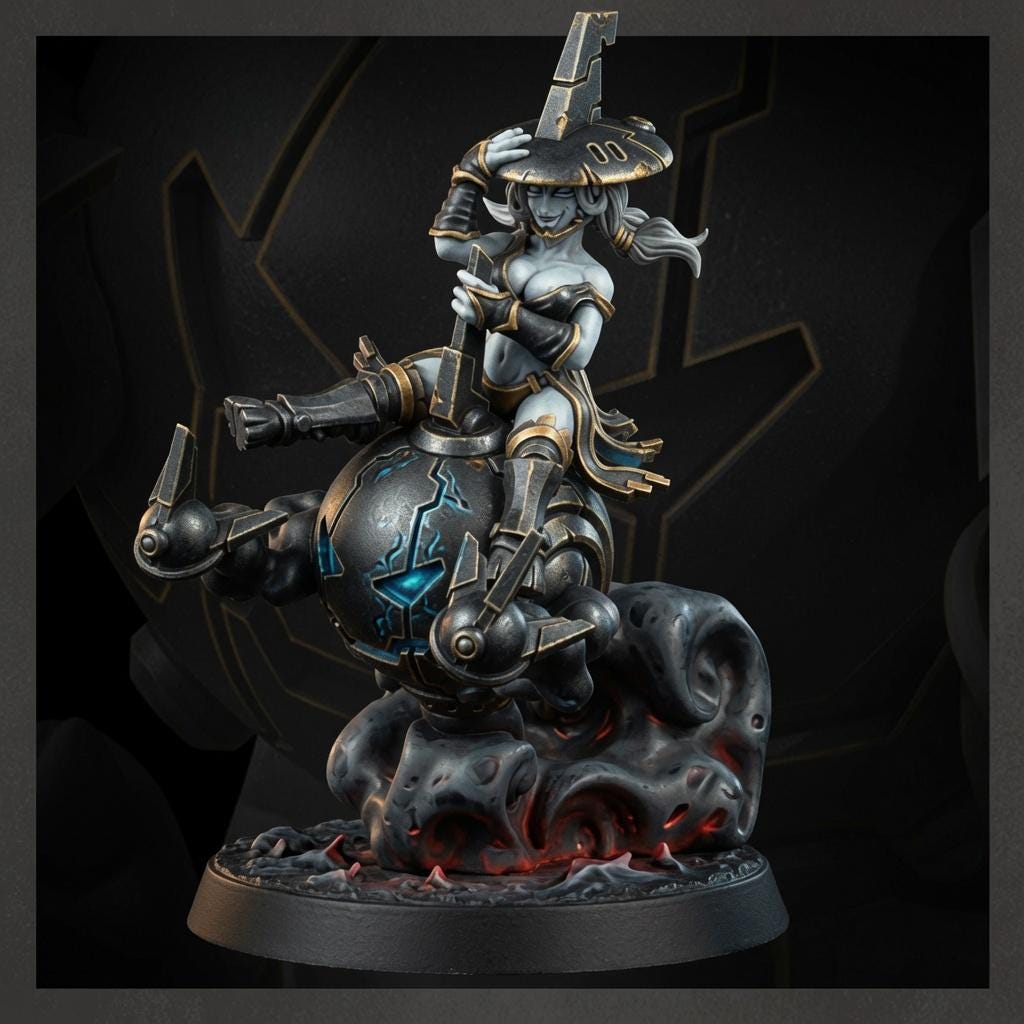 Greater Good Drone Witch – T'au Empire Proxy, Wargame Exclusive – 3D printed 16K resin miniature – main photo