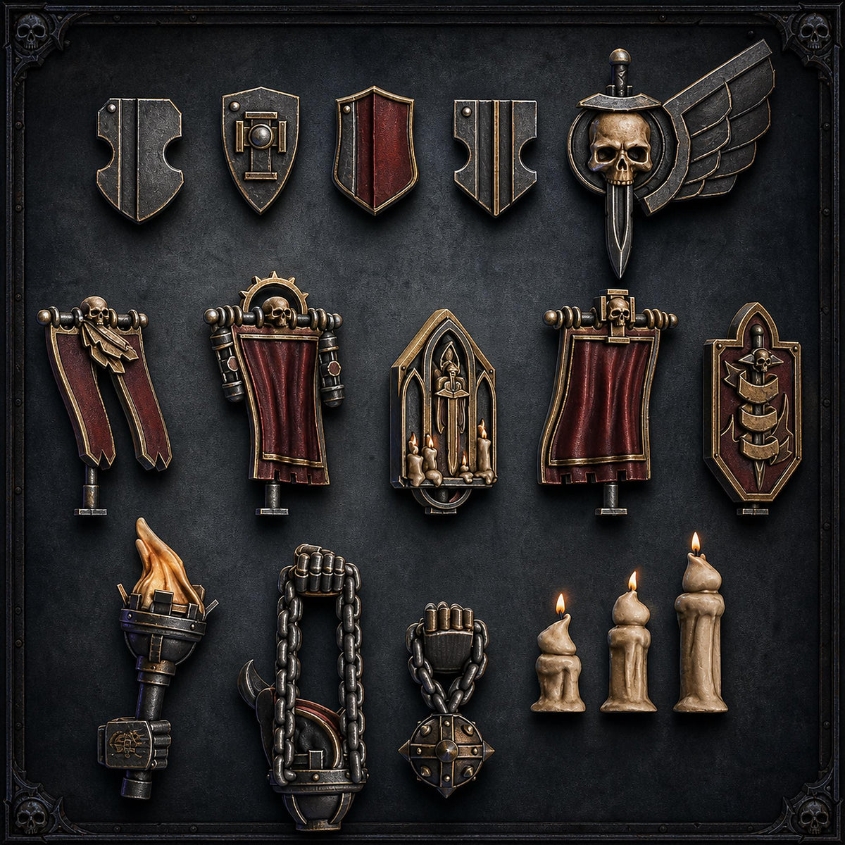 Pactum Aeternum Knight Decor – Black Templars Compatible Bits, DakkaDakka – 3D printed 16K resin bits – main photo