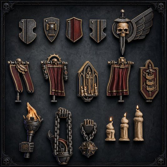 Pactum Aeternum Knight Decor – Black Templars Compatible Bits, DakkaDakka – 3D printed 16K resin bits – main photo