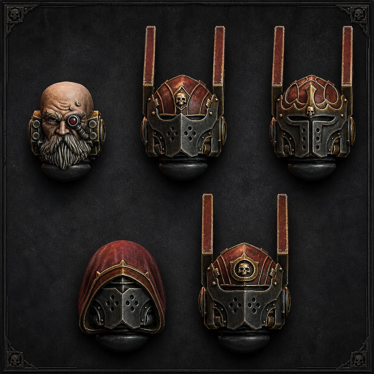 Pactum Aeternum Knight Heads – Black Templars Compatible Bits, DakkaDakka – 3D printed 16K resin bits – main photo