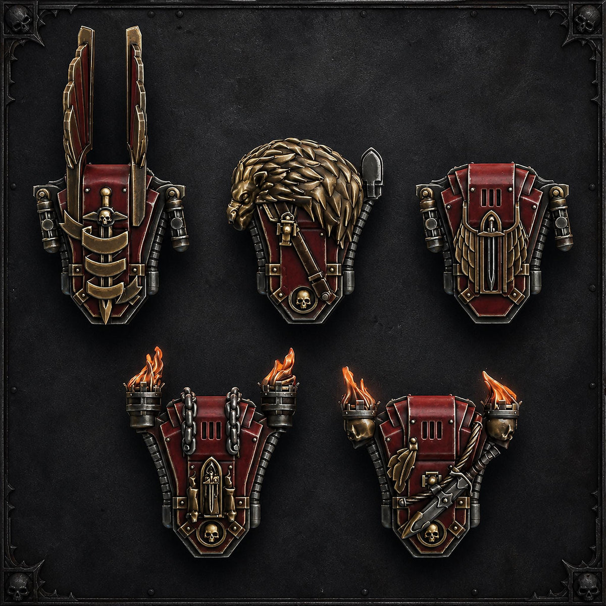 Pactum Aeternum Knight Backpacks – Black Templars Compatible Bits, DakkaDakka – 3D printed 16K resin bits – main photo