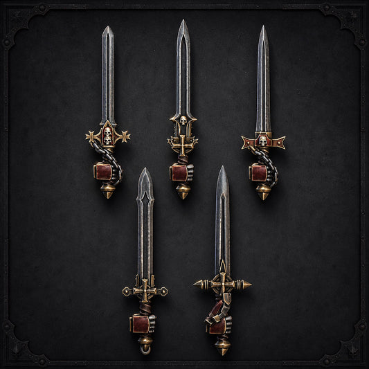 Pactum Aeternum Crusader Swords – Black Templars Compatible Bits, DakkaDakka – 3D printed 16K resin bits – main photo