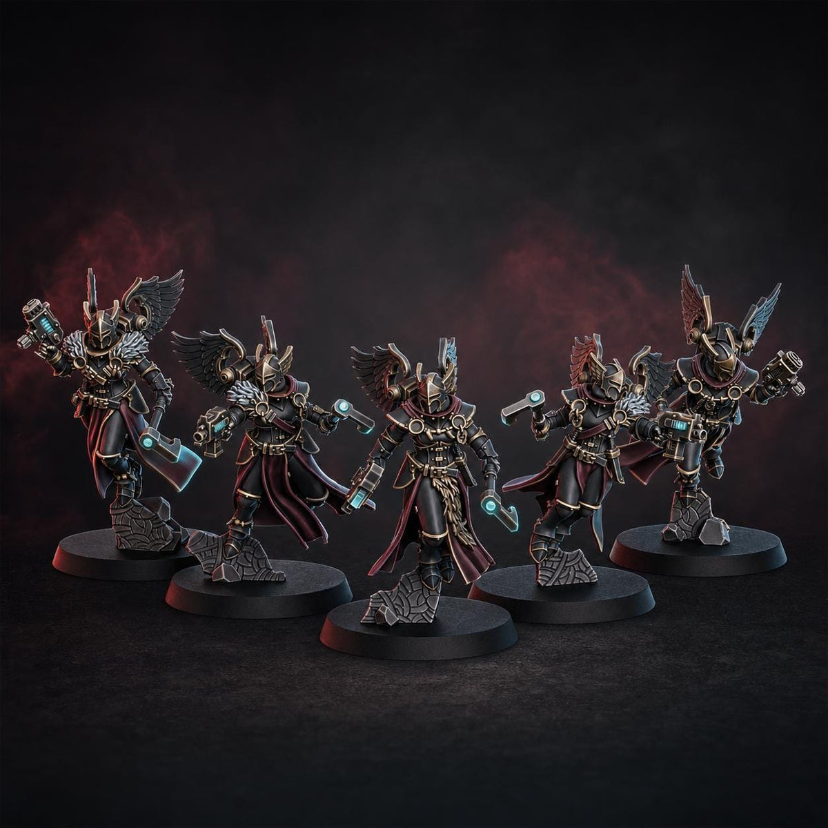 Valkyries Squad x5 – Space Wolves Proxy, DakkaDakka – 3D printed 16K resin miniature – main photo