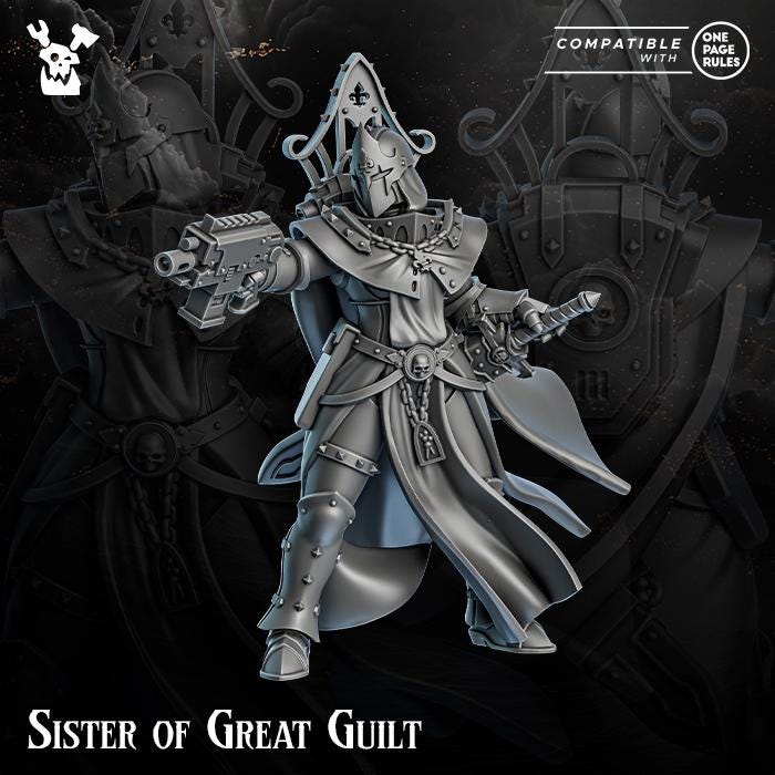 Sister Of Guilt – Adepta Sororitas Proxy, DakkaDakka – 3D printed 16K resin miniature – photo 7 of 7