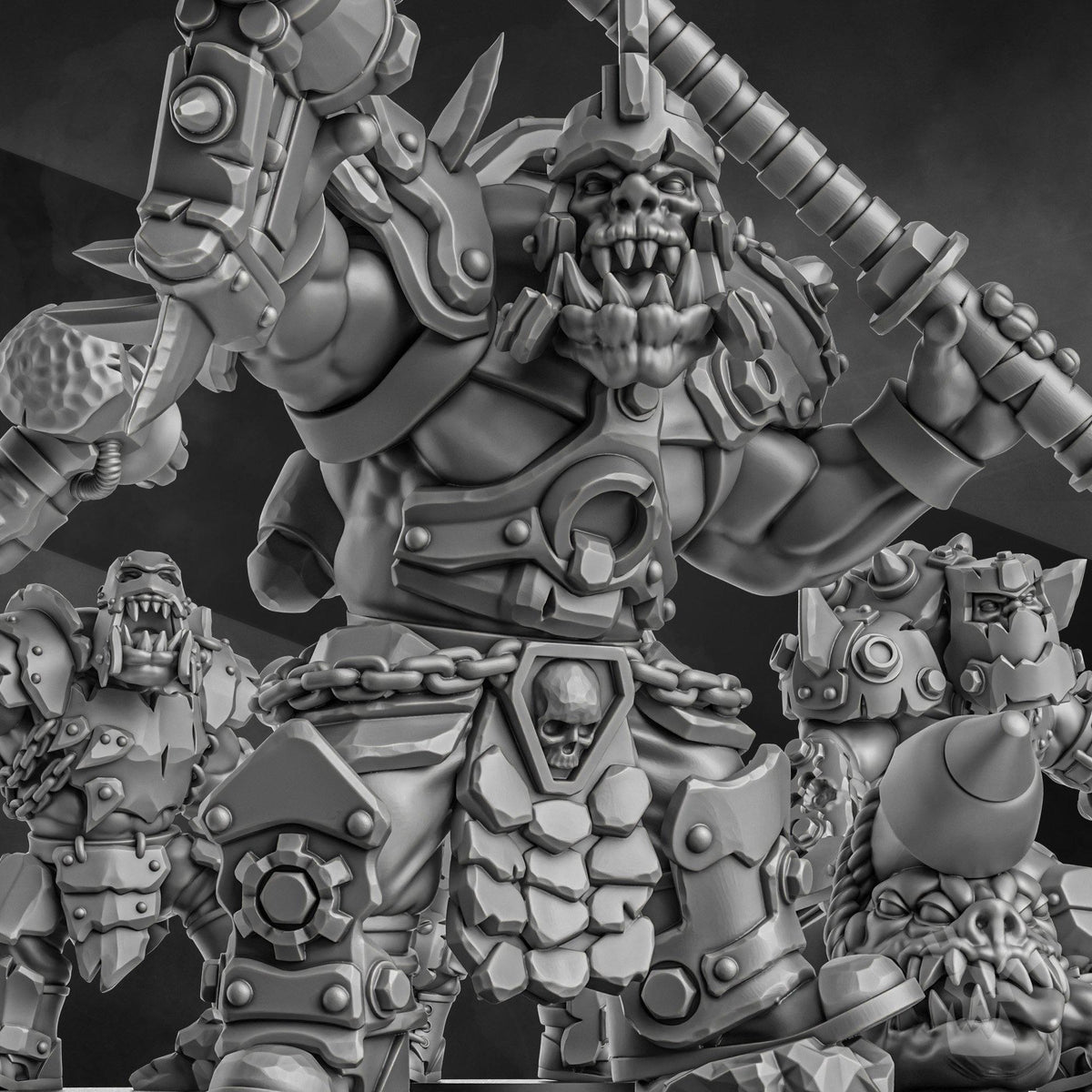 Orcs Head Crackaz Mob – Ork Proxy, DakkaDakka – 3D printed 16K resin miniature – photo 10 of 10