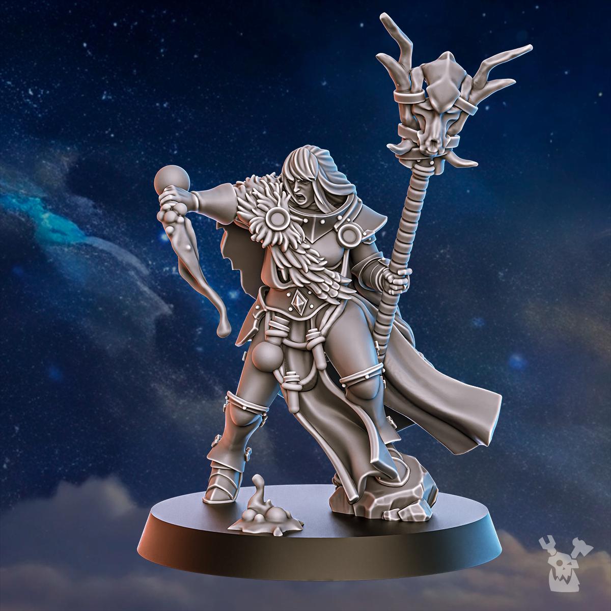 Blackhide Tribe Shaman – Warhammer 40k Compatible Miniature, DakkaDakka – 3D printed 16K resin miniature – photo 2 of 5