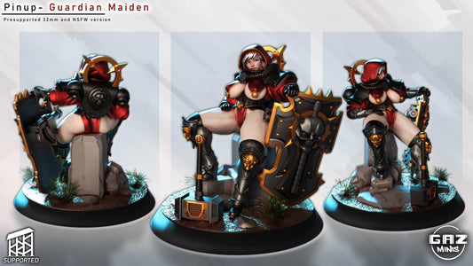 Gaz Minis Pinup Guardian Maiden – Warhammer 40k Compatible Miniature, DakkaDakka – 16K resin miniature – main photo