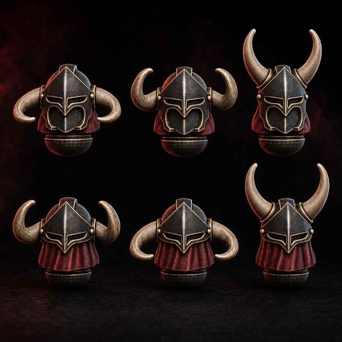 Stormpride Horned Helmets Set – Space Wolves Compatible Bits, DakkaDakka – 3D printed 16K resin bits – main photo