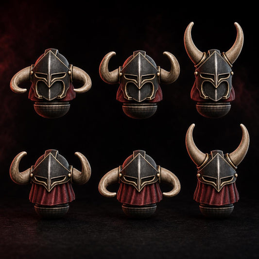 Stormpride Horned Helmets Set – Space Wolves Compatible Bits, DakkaDakka – 3D printed 16K resin bits – main photo
