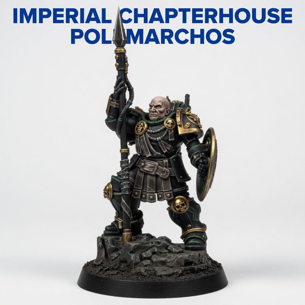 Imperial Polemarchos – Space Marines Proxy, Wargame Exclusive – 3D printed 16K resin miniature – main photo