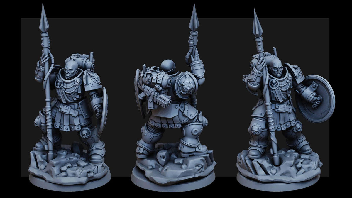 Imperial Polemarchos – Space Marines Proxy, Wargame Exclusive – 3D printed 16K resin miniature – photo 9 of 10