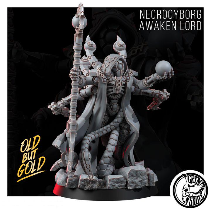 Necrocyborg Awaken God – Necrons Proxy, Wargame Exclusive – 3D printed 16K resin miniature – photo 2 of 5