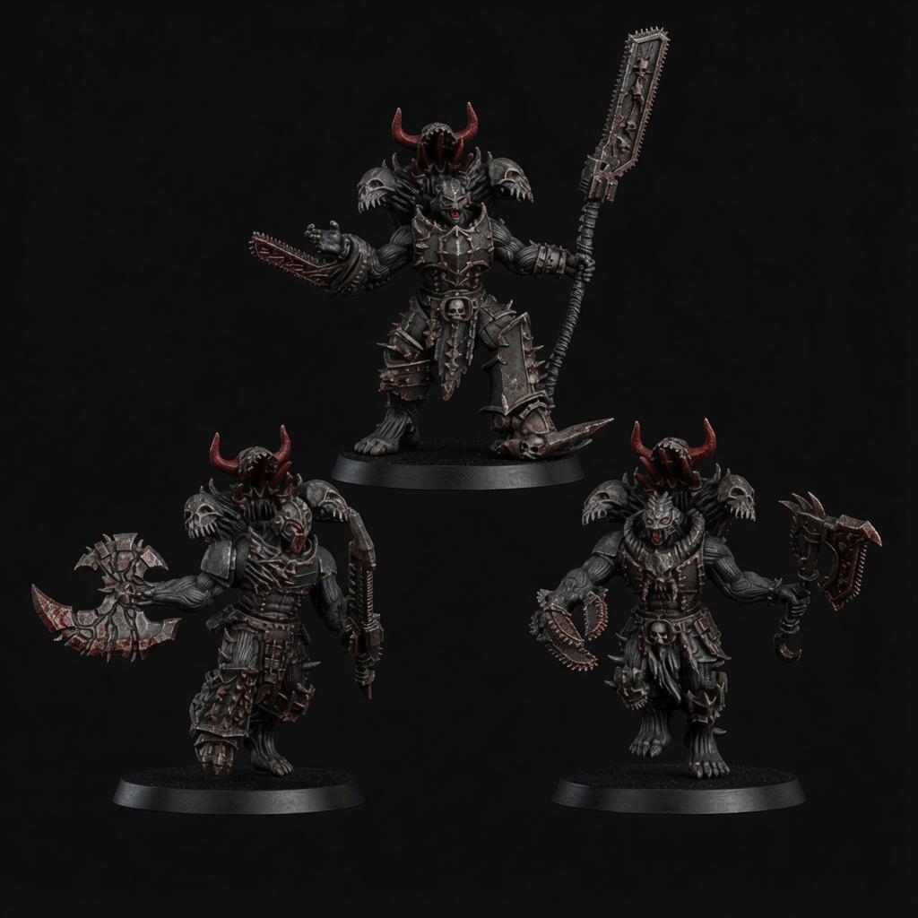 Cursed Bone Shredders Squad – Chaos Proxy, DakkaDakka – 3D printed 16K resin miniature – main photo