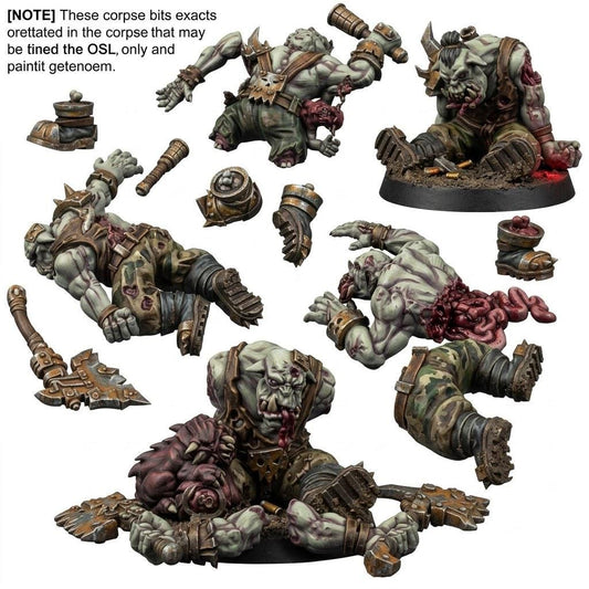 Ork Corpses Battlefield Set – Ork Proxy, Wargame Exclusive – 3D printed 16K resin miniature – main photo