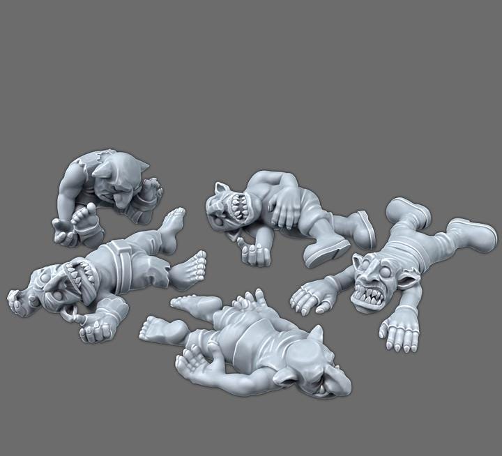 Goblin Casualties – Ork Proxy, JoshButIn3D – 3D printed 16K resin miniature – photo 2 of 2