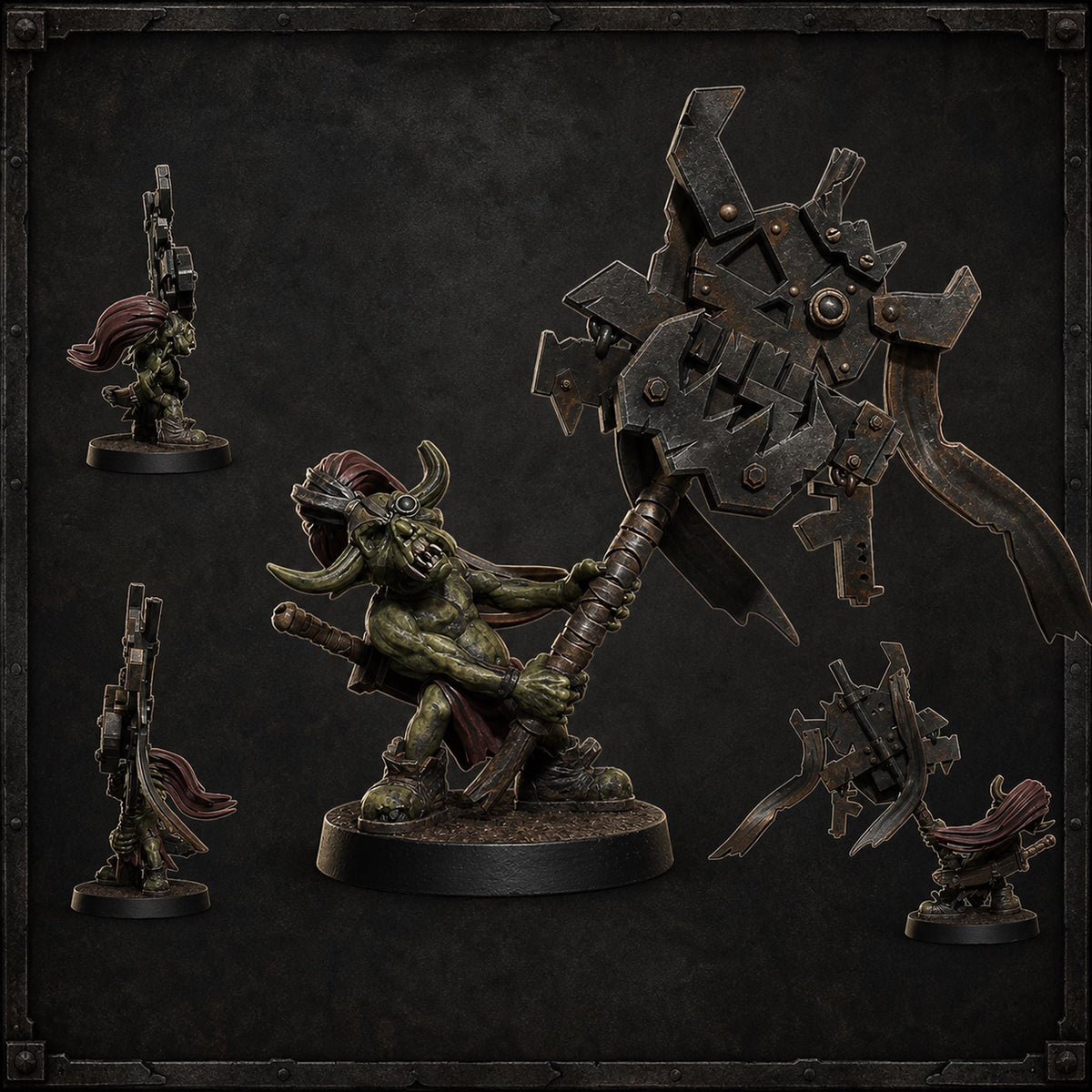 Zabaku Orc Character – Ork Proxy, Blue Sky Minis – 3D printed 16K resin miniature – main photo