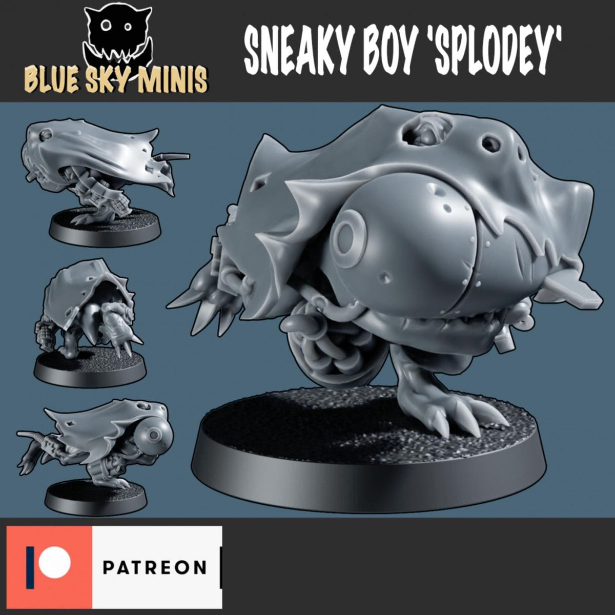 Sneaky Boy Splodey Orc Character – Ork Proxy, Blue Sky Minis – 3D printed 16K resin miniature – photo 2 of 2