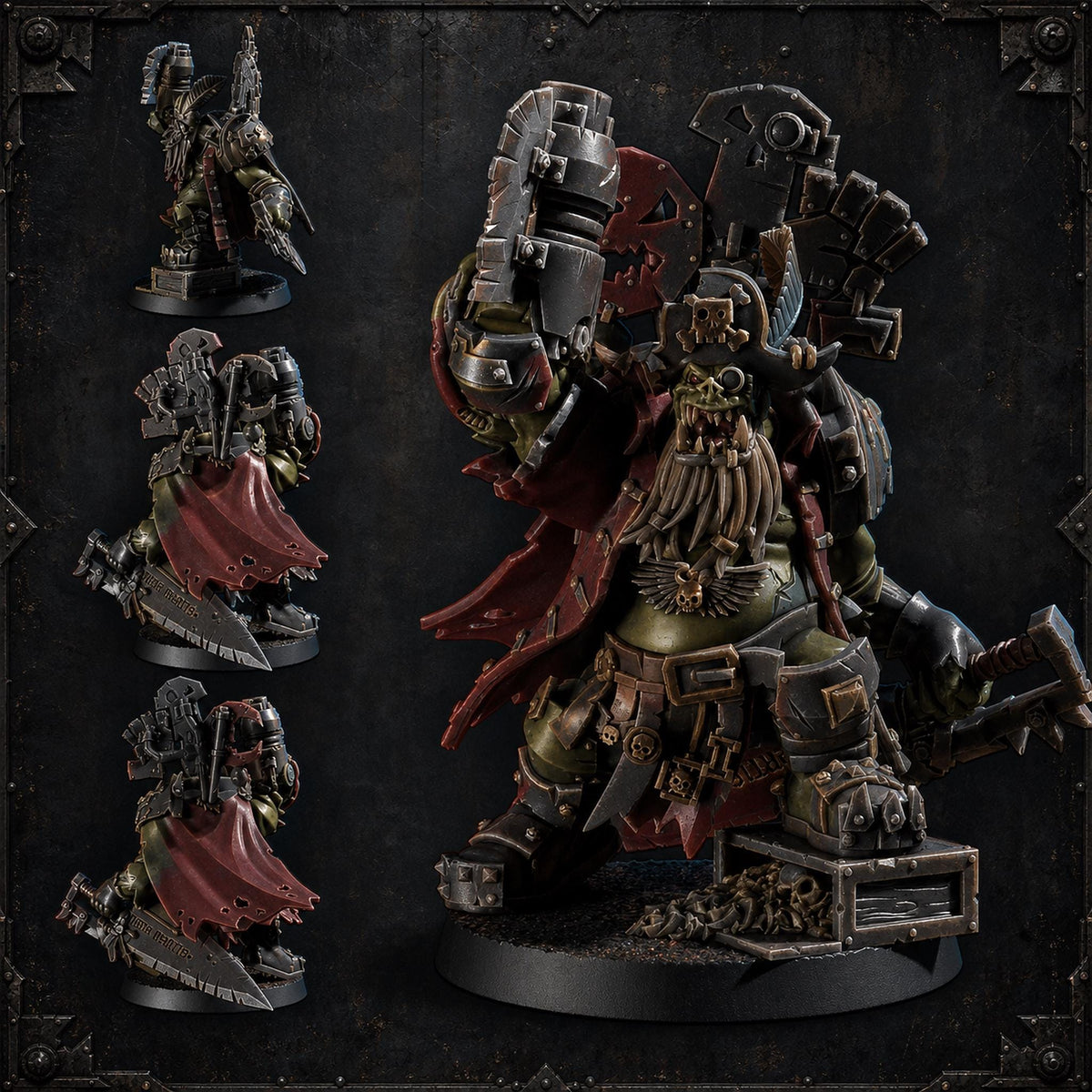 Kaptin Snagrukk Orc Character – Ork Proxy, Blue Sky Minis – 3D printed 16K resin miniature – main photo