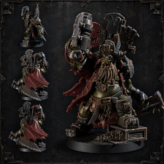 Kaptin Snagrukk Orc Character – Ork Proxy, Blue Sky Minis – 3D printed 16K resin miniature – main photo