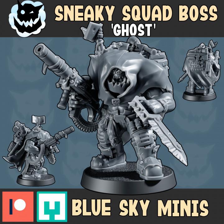 Sneaky Squad Boss Ghost Orc Character – Ork Proxy, Blue Sky Minis – 3D printed 16K resin miniature – photo 2 of 3