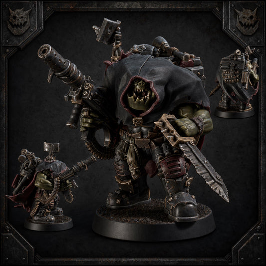 Sneaky Squad Boss Ghost Orc Character – Ork Proxy, Blue Sky Minis – 3D printed 16K resin miniature – main photo