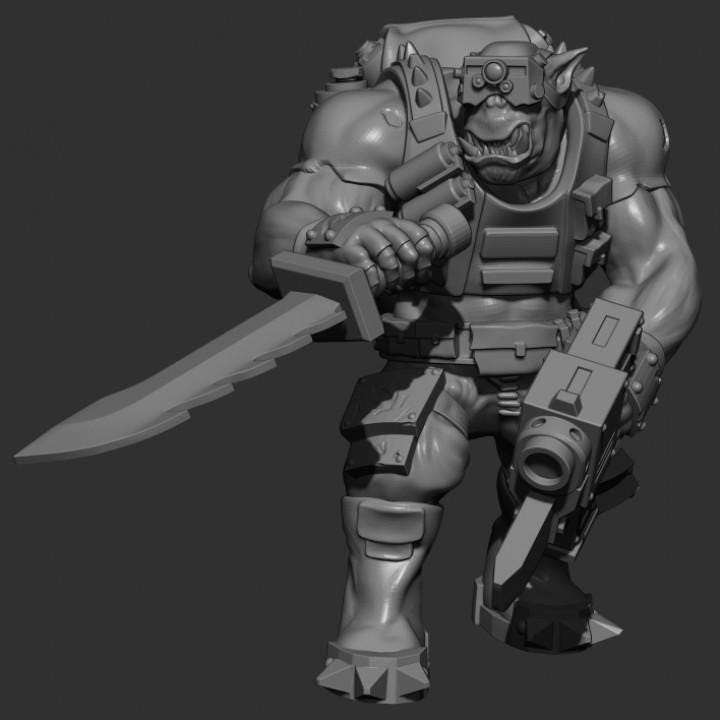 Speshul Forcez Boyz Orc Squad – Ork Proxy, Blue Sky Minis – 3D printed 16K resin miniature – photo 6 of 9