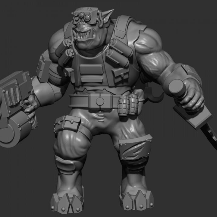 Speshul Forcez Boyz Orc Squad – Ork Proxy, Blue Sky Minis – 3D printed 16K resin miniature – photo 7 of 9