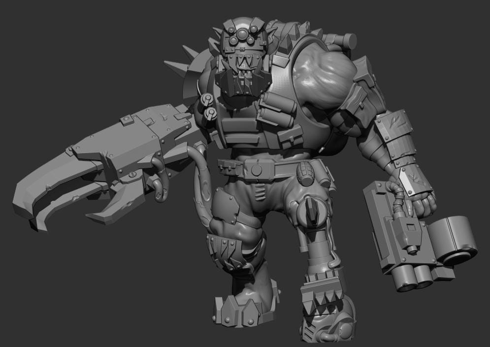 Speshul Forcez Boyz Orc Squad – Ork Proxy, Blue Sky Minis – 3D printed 16K resin miniature – photo 9 of 9