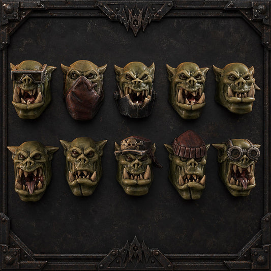 Orc Heads Pack 1 Orc Bits Kit – Ork Compatible Bits, Blue Sky Minis – 3D printed 16K resin bits – main photo