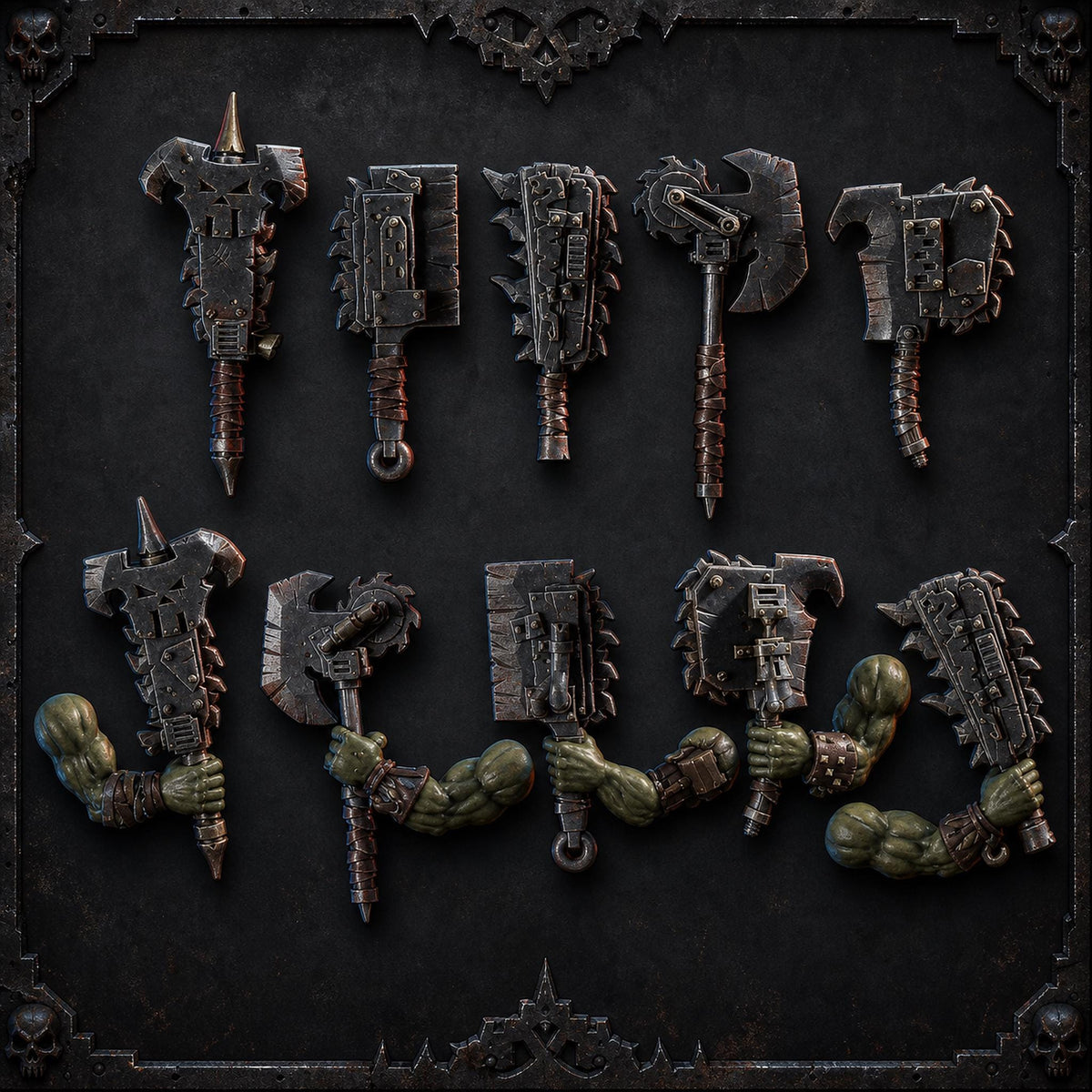 Chopper Pack 2 Orc Bits Kit – Ork Compatible Bits, Blue Sky Minis – 3D printed 16K resin bits – main photo