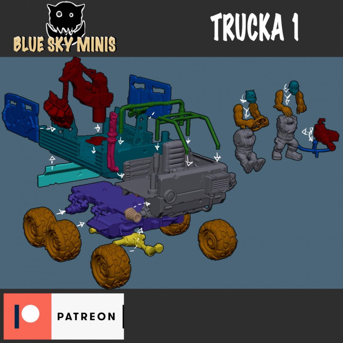 Orc Trucka Orc Vehicle – Ork Proxy, Blue Sky Minis – 3D printed 16K resin miniature – photo 3 of 3