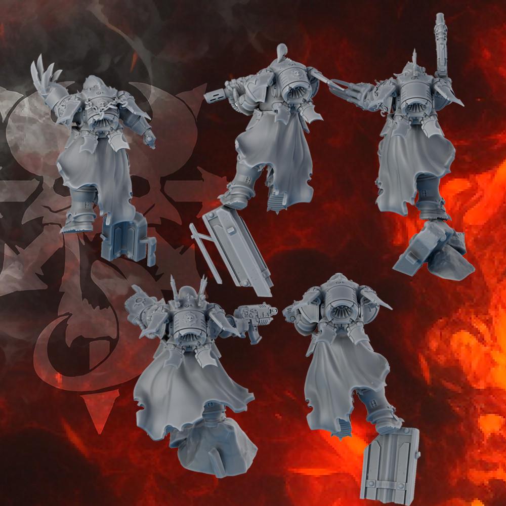 Indivisible Legion Warriors – Chaos Space Marines Proxy, DakkaDakka – 3D printed 16K resin miniature – photo 6 of 8